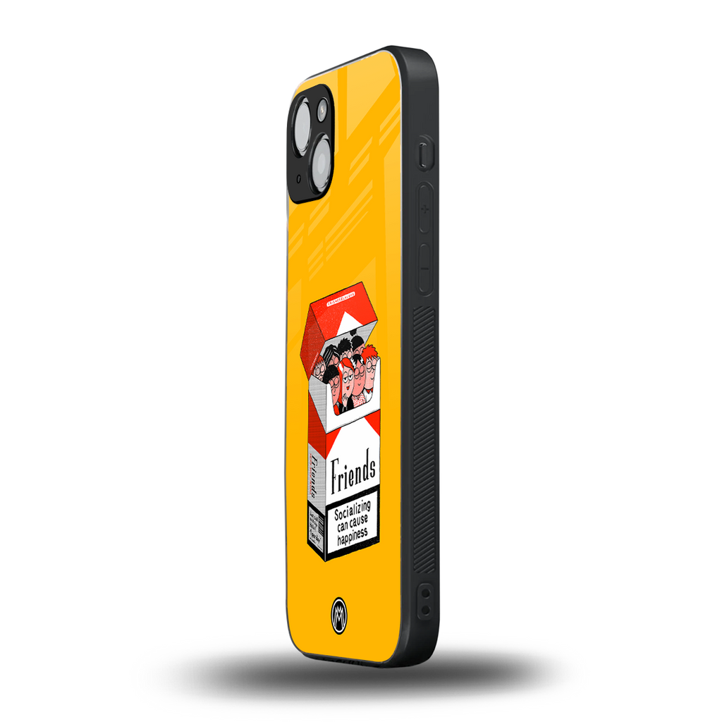 socializing can cause happiness back phone cover | glass case for iphone 14 plus