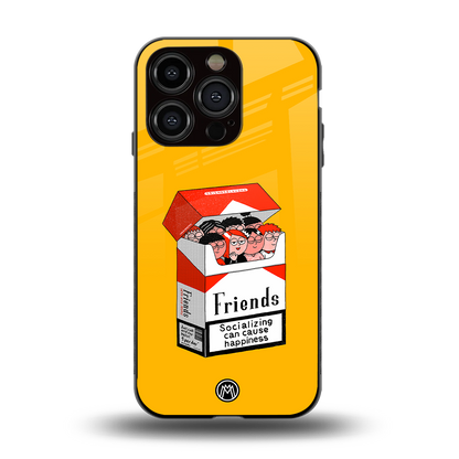 socializing can cause happiness back phone cover | glass case for iphone 15 pro