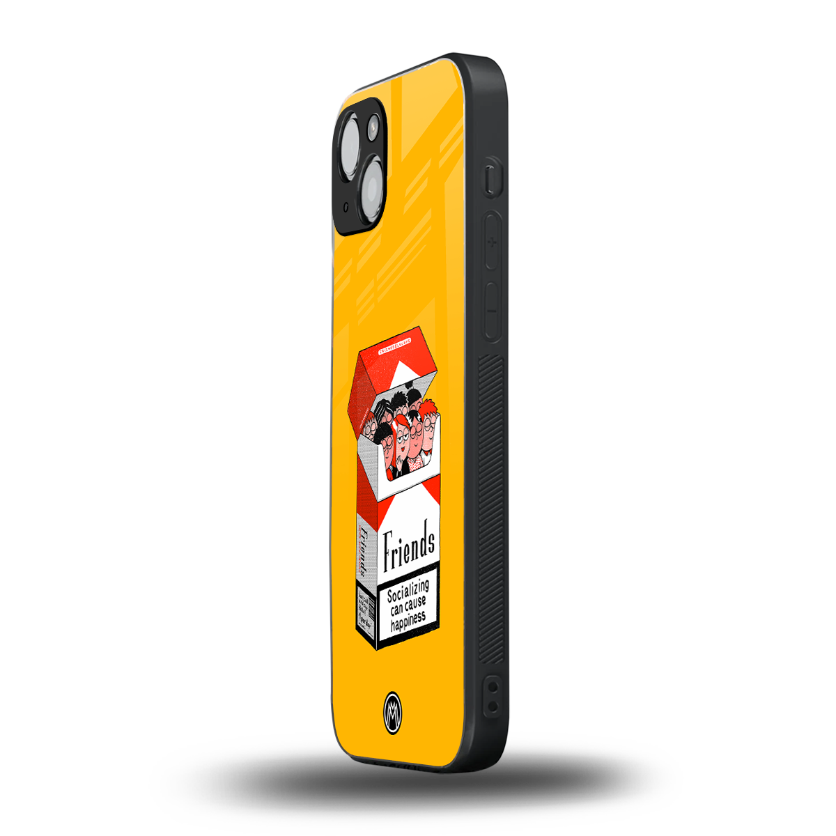 socializing can cause happiness back phone cover | glass case for iphone 15