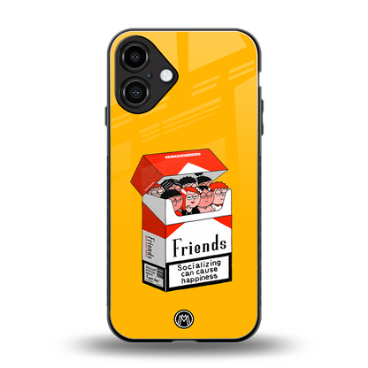 socializing can cause happiness back phone cover | glass case for iphone 16 plus