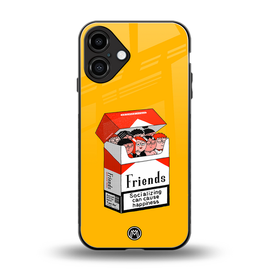 socializing can cause happiness back phone cover | glass case for iphone 16 plus