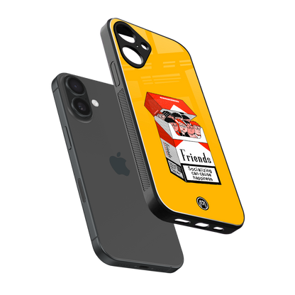 socializing can cause happiness back phone cover | glass case for iphone 16 plus