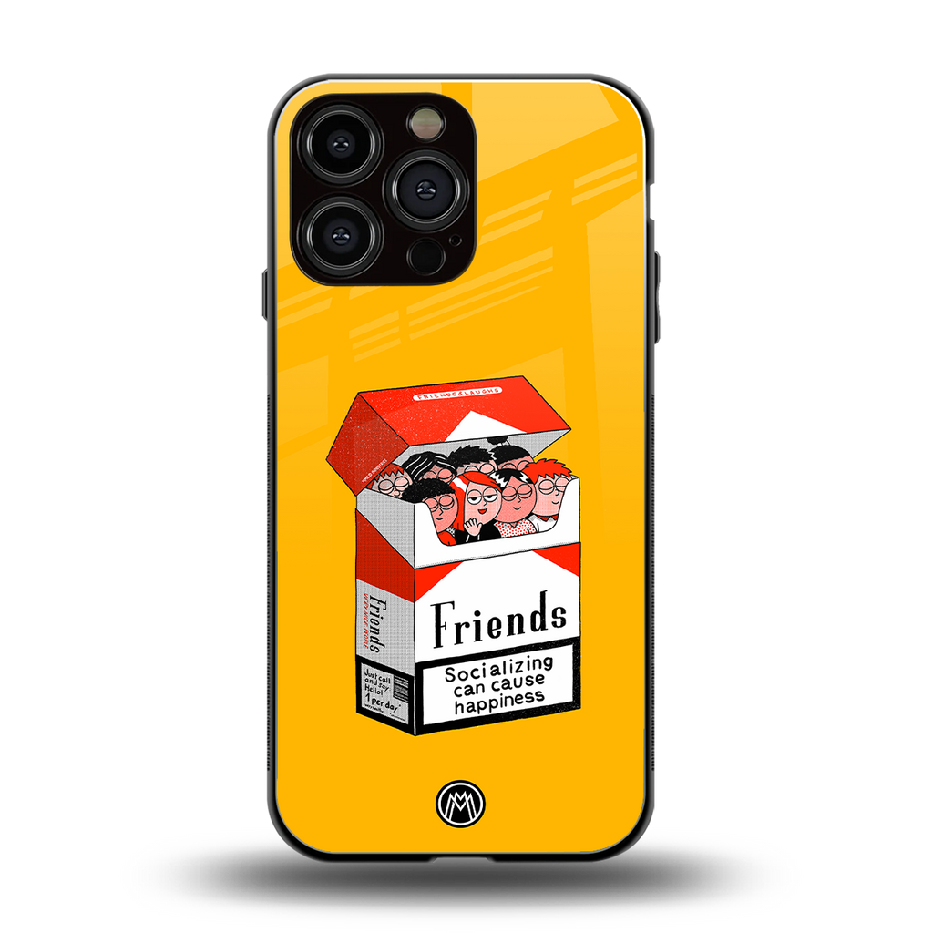 socializing can cause happiness back phone cover | glass case for iphone 16 pro max