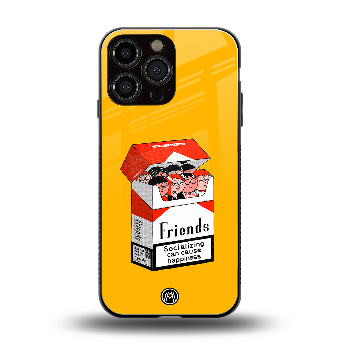 socializing can cause happiness back phone cover | glass case for iphone 16 pro max