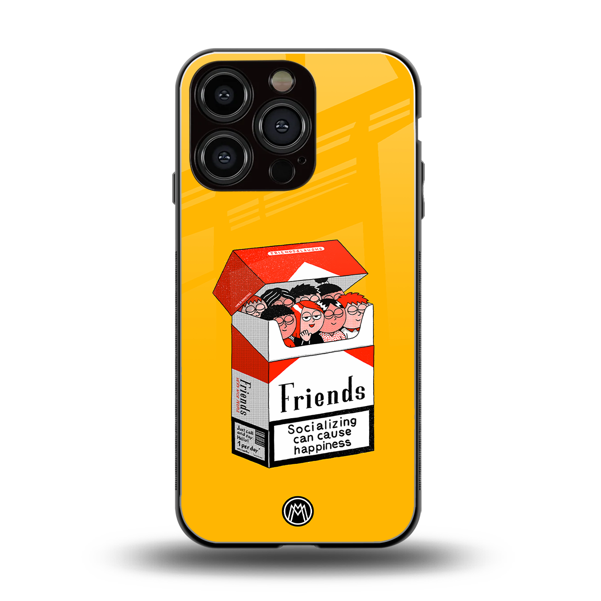 socializing can cause happiness back phone cover | glass case for iphone 16 pro