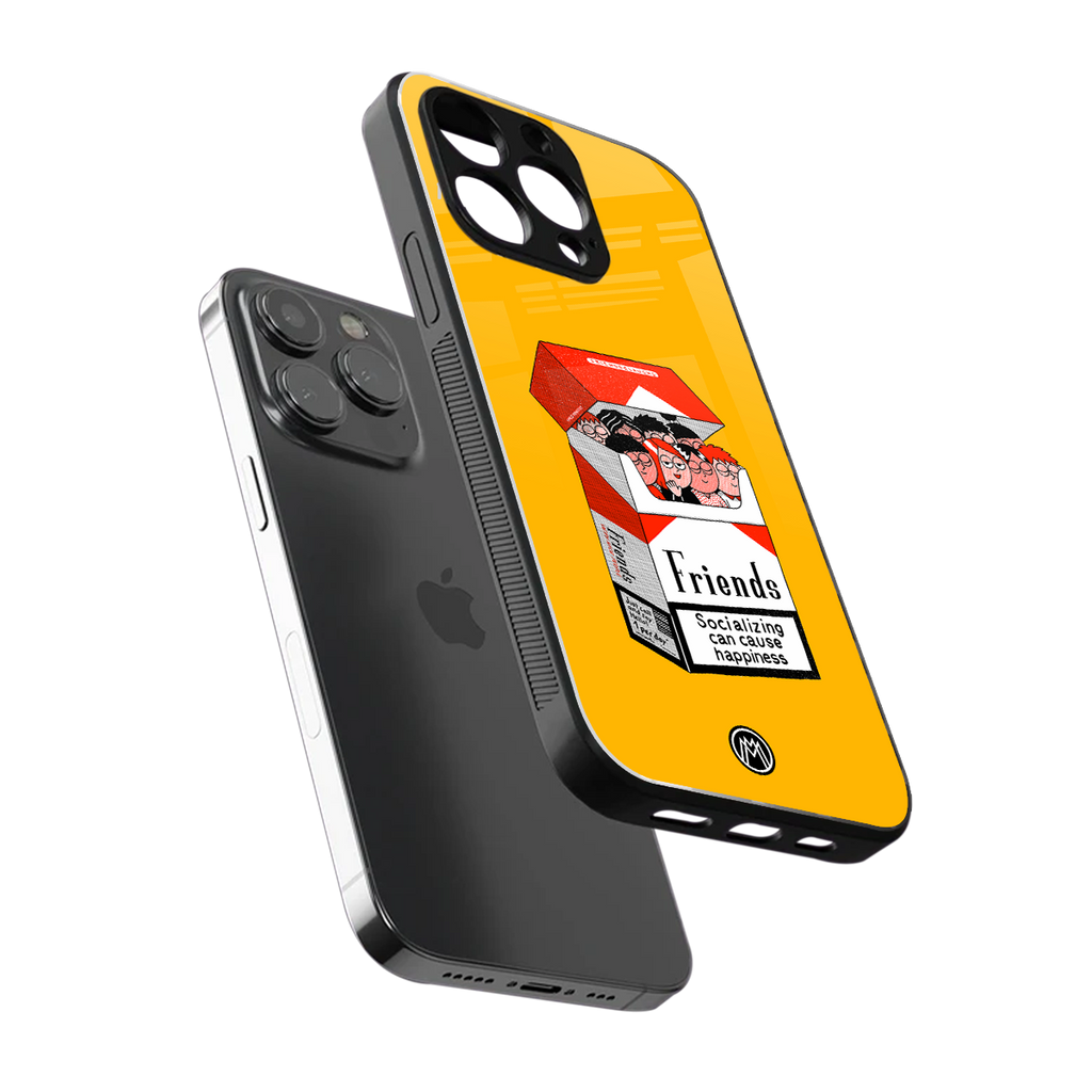 socializing can cause happiness back phone cover | glass case for iphone 16 pro