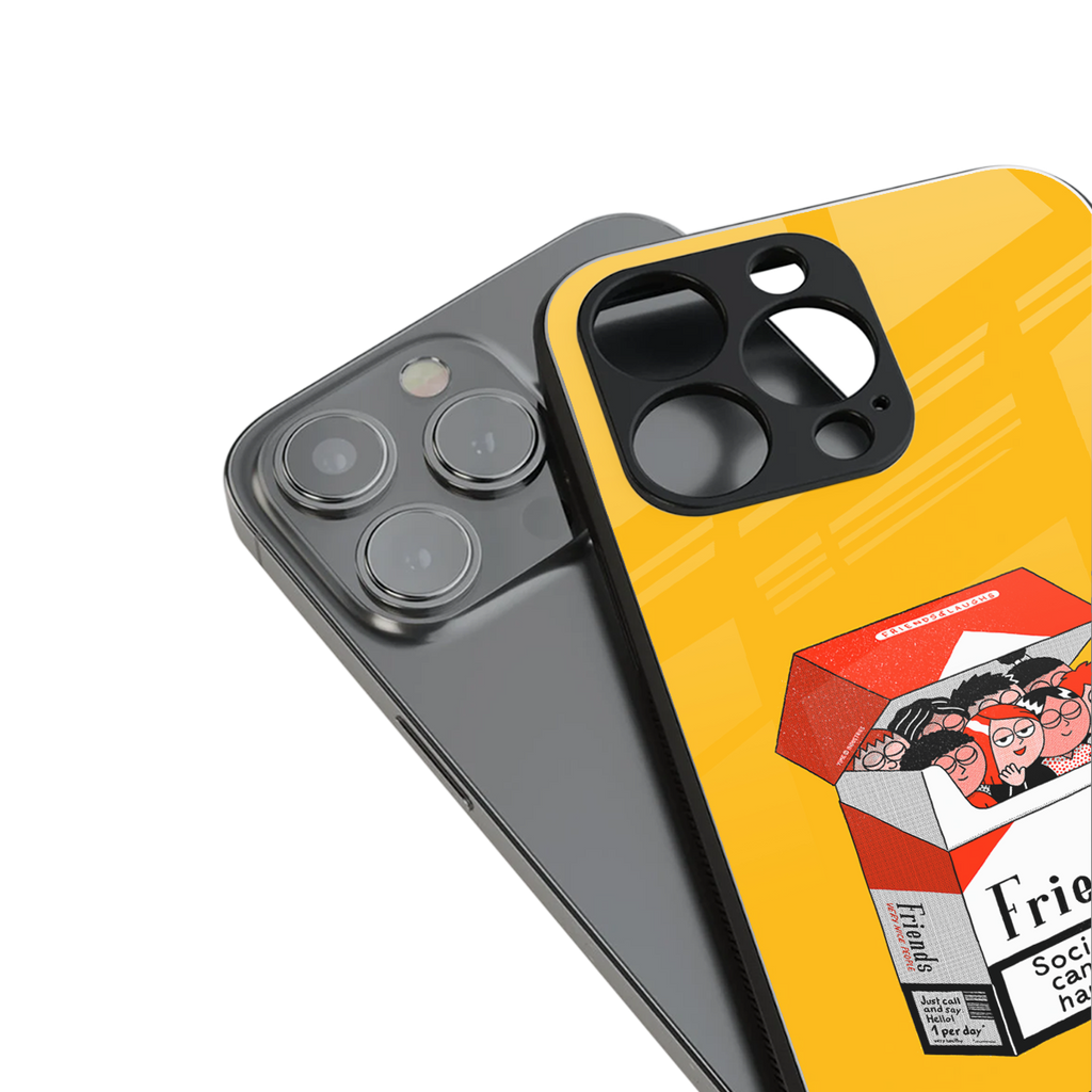 socializing can cause happiness back phone cover | glass case for iphone 16