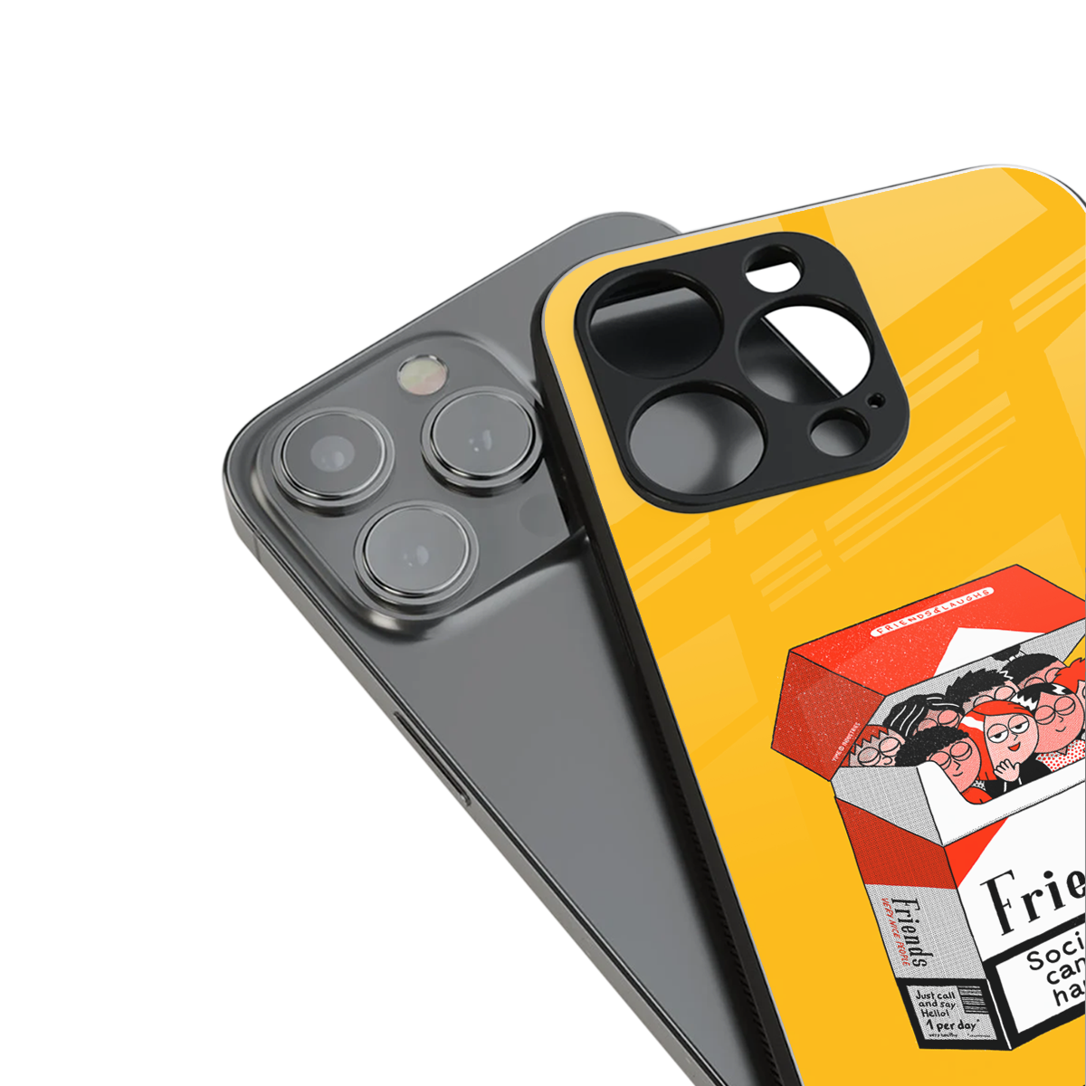 socializing can cause happiness back phone cover | glass case for iphone 15 pro