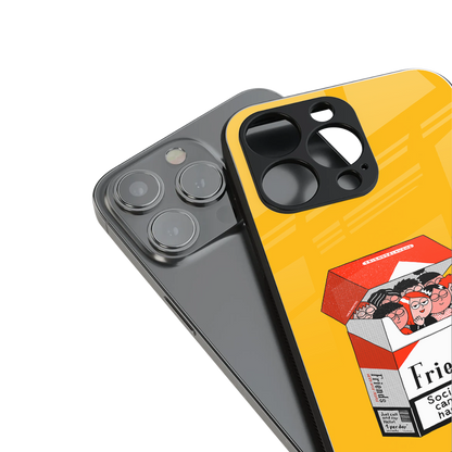 socializing can cause happiness back phone cover | glass case for iphone 15 pro