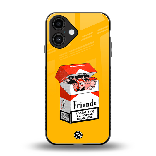 socializing can cause happiness back phone cover | glass case for iphone 16