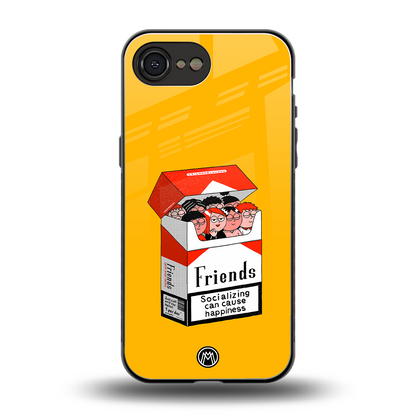 socializing can cause happiness back phone cover | glass case for iphone 16e