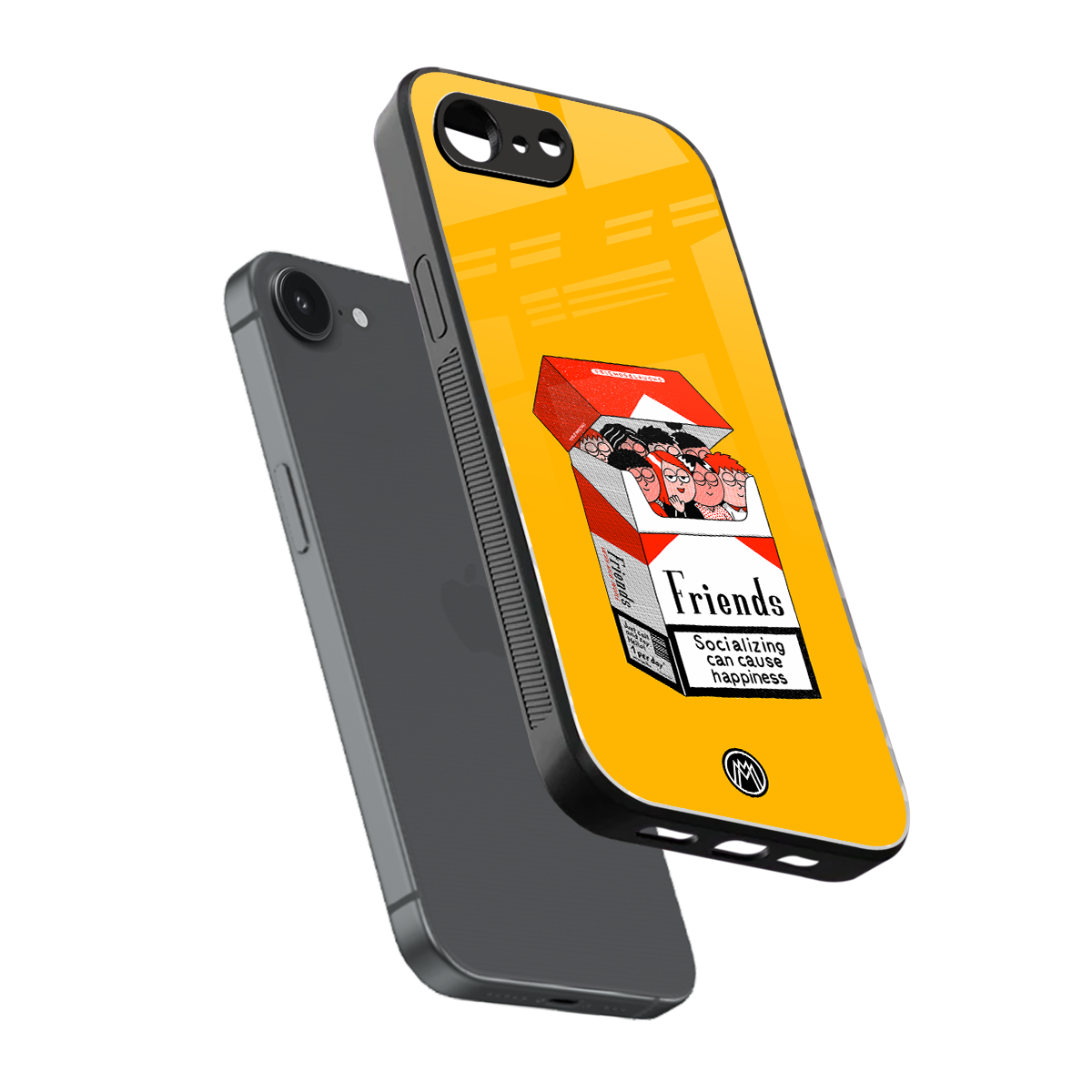 socializing can cause happiness back phone cover | glass case for iphone 16e
