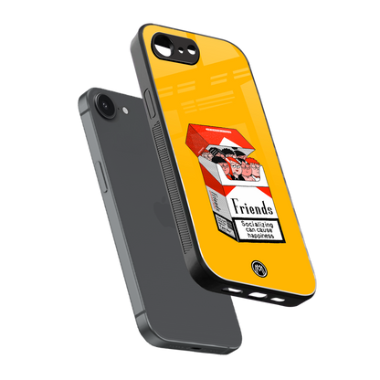 socializing can cause happiness back phone cover | glass case for iphone 16e