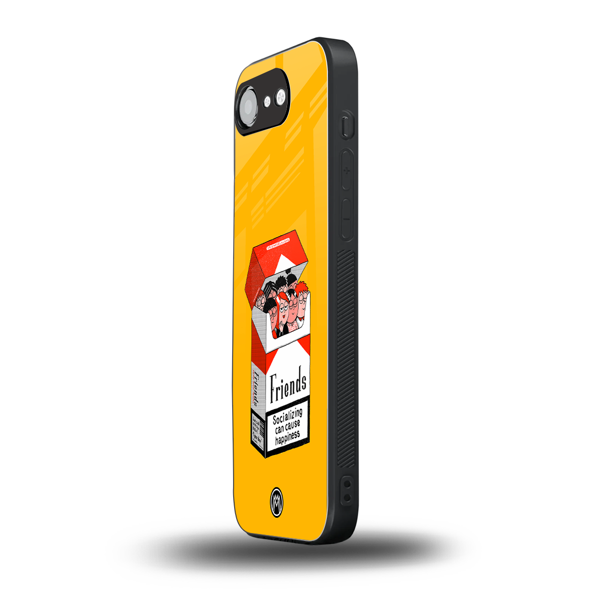 socializing can cause happiness back phone cover | glass case for iphone 16e