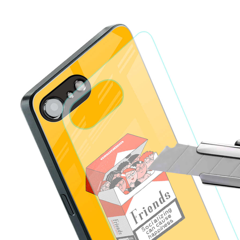 socializing can cause happiness back phone cover | glass case for iphone 16e