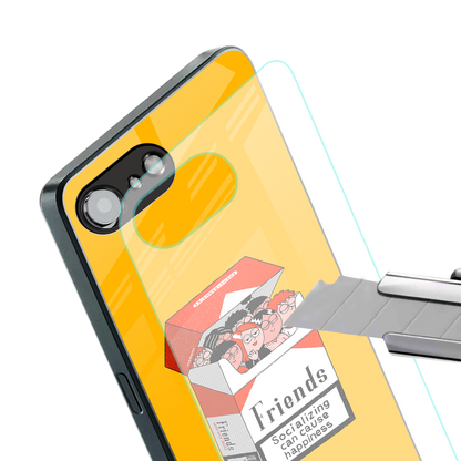 socializing can cause happiness back phone cover | glass case for iphone 16e