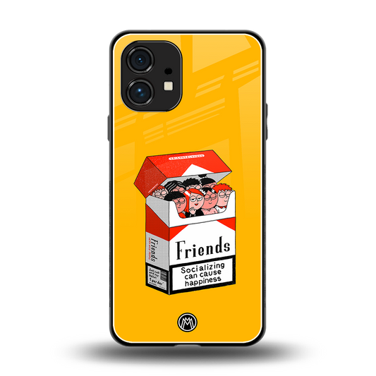 socializing can cause happiness back phone cover | glass case for nothing phone 1