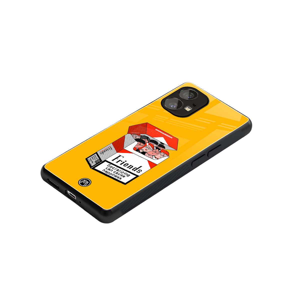 socializing can cause happiness back phone cover | glass case for nothing phone 1