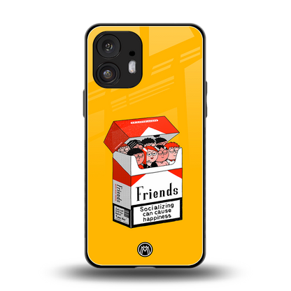 socializing can cause happiness back phone cover | glass case for nothing phone 2