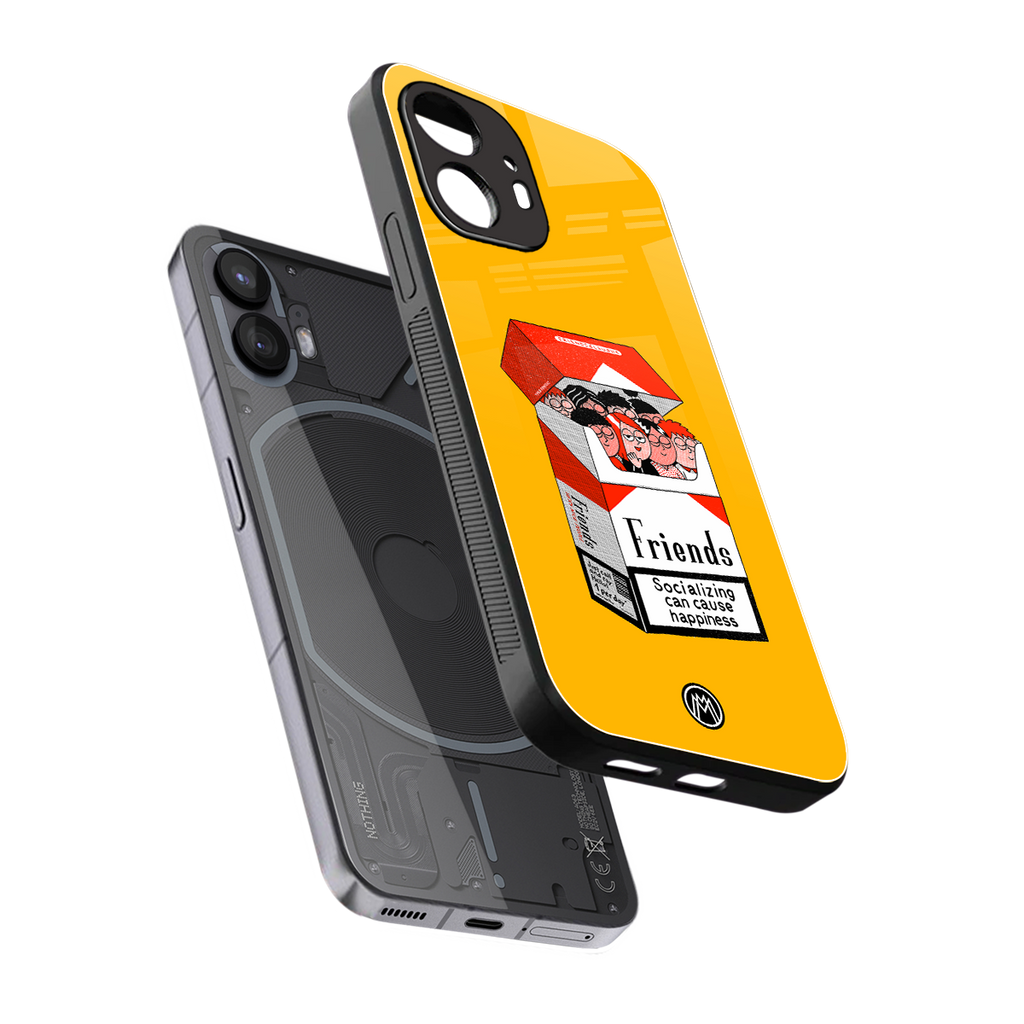 socializing can cause happiness back phone cover | glass case for nothing phone 2