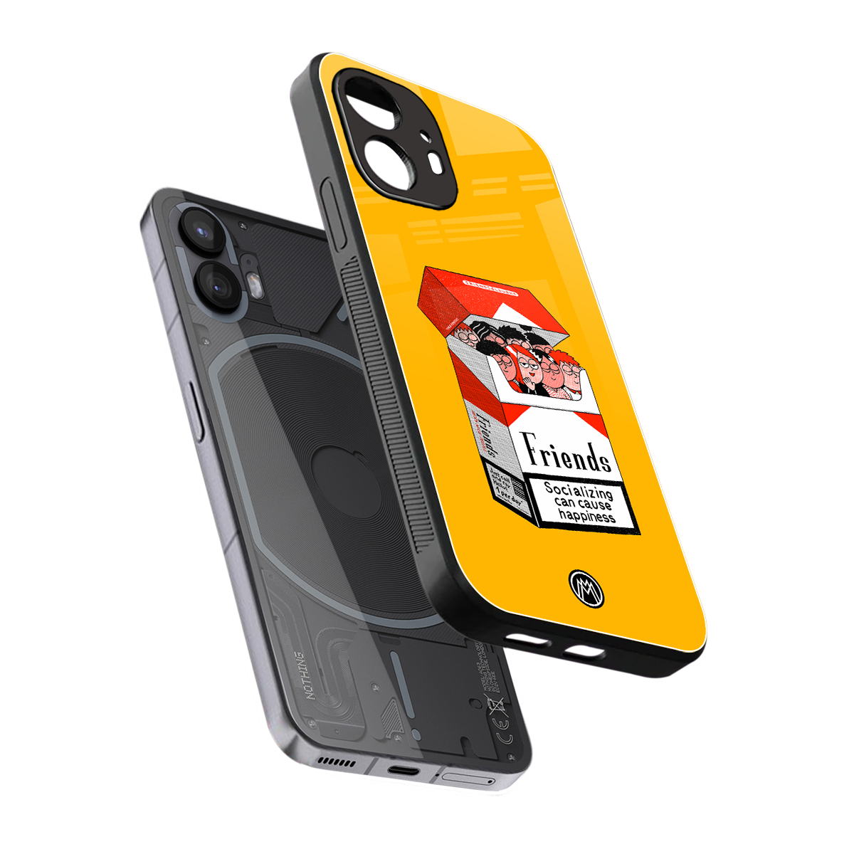 socializing can cause happiness back phone cover | glass case for nothing phone 2