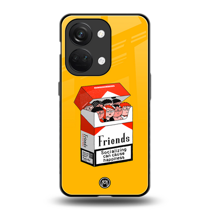 socializing can cause happiness back phone cover | glass case for oneplus nord 3