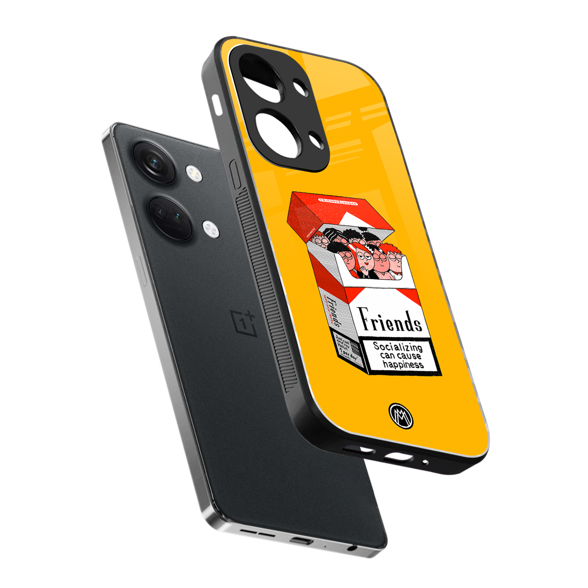 socializing can cause happiness back phone cover | glass case for oneplus nord 3