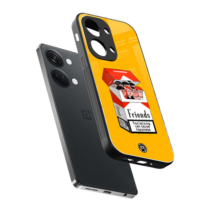 socializing can cause happiness back phone cover | glass case for oneplus nord 3