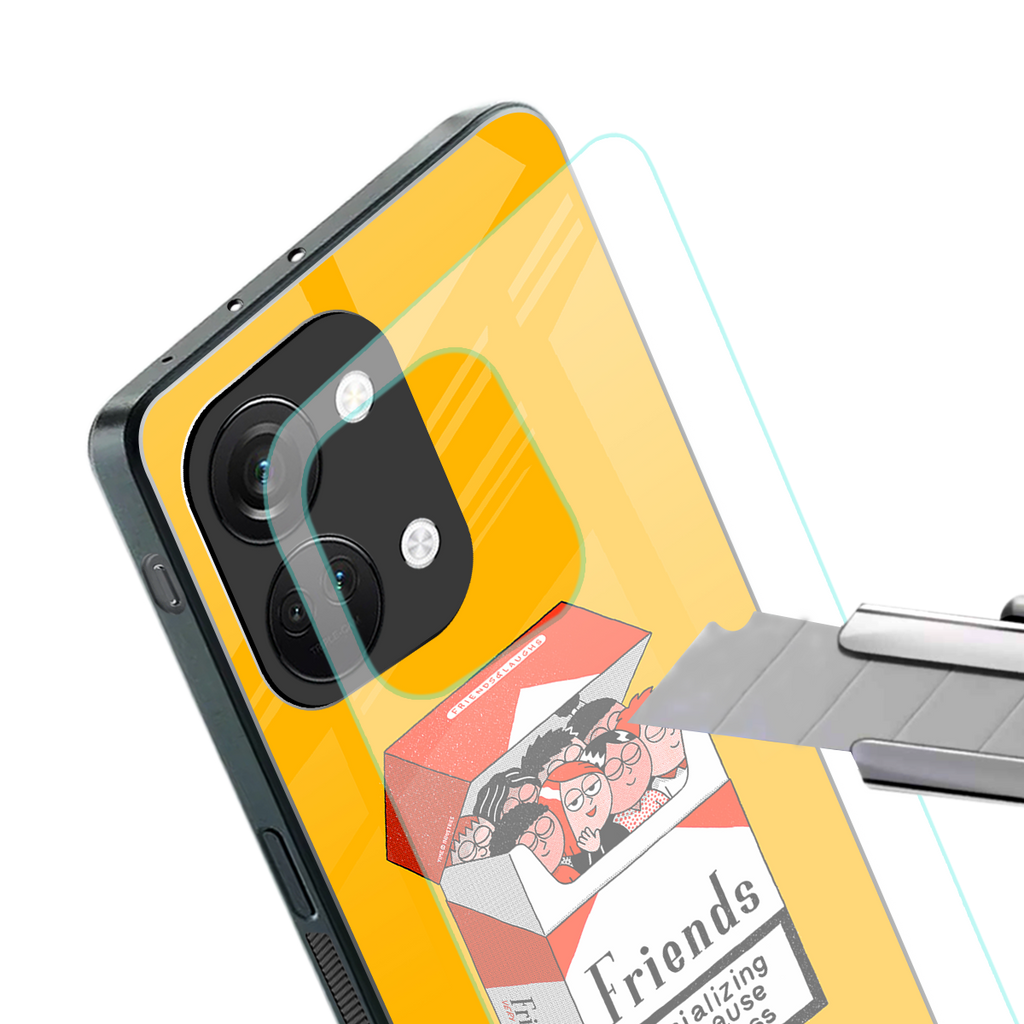 socializing can cause happiness back phone cover | glass case for oneplus nord 3