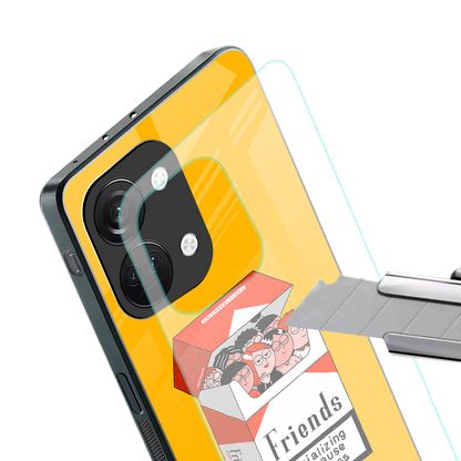 socializing can cause happiness back phone cover | glass case for oneplus nord 3