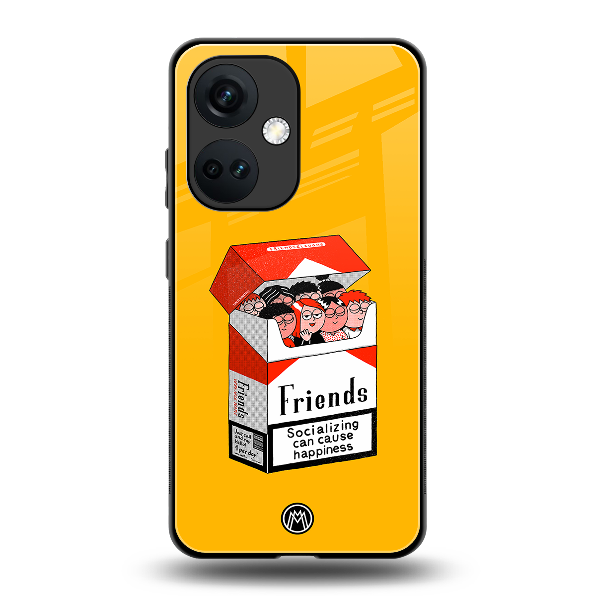 socializing can cause happiness back phone cover | glass case for oneplus nord ce 3