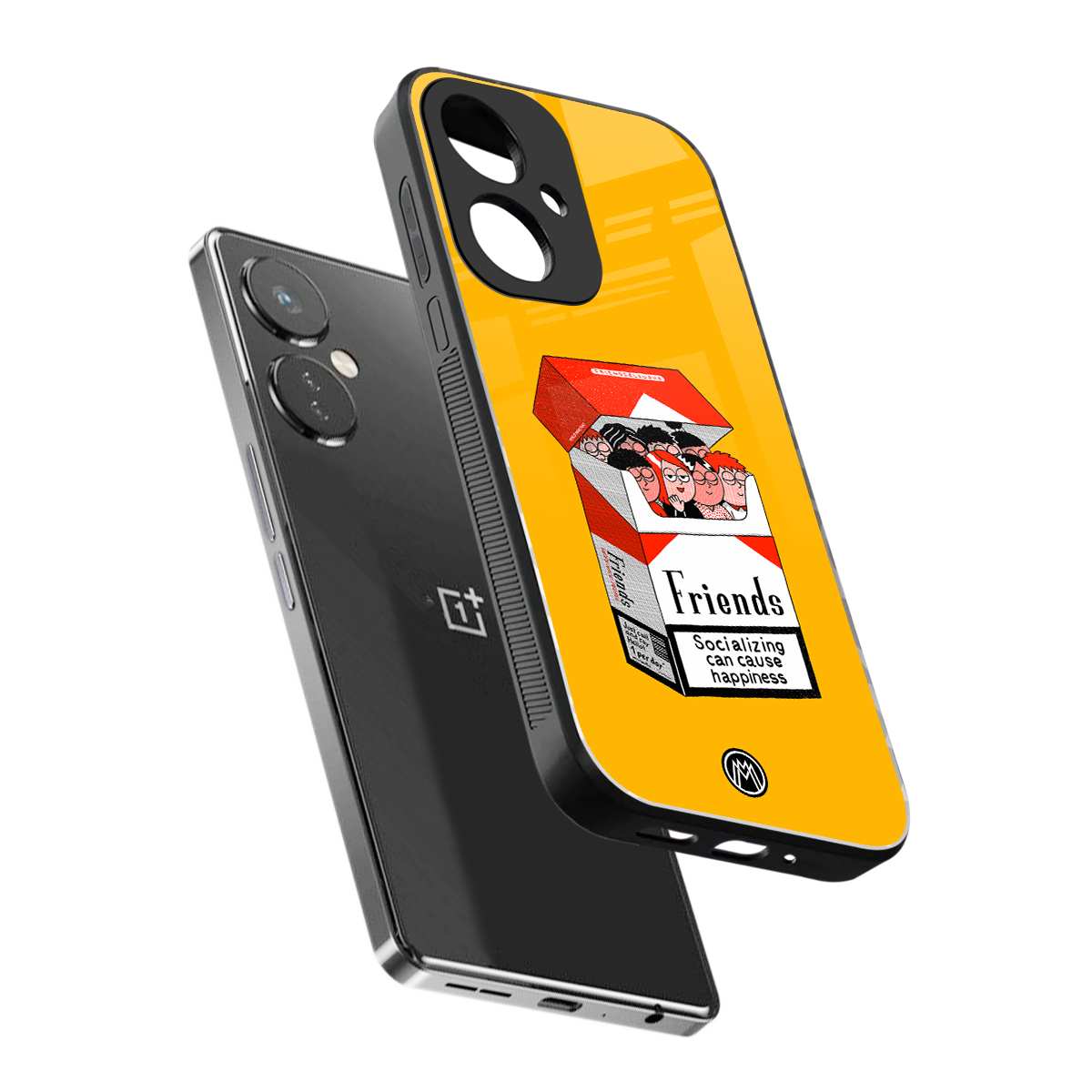 socializing can cause happiness back phone cover | glass case for oneplus nord ce 3