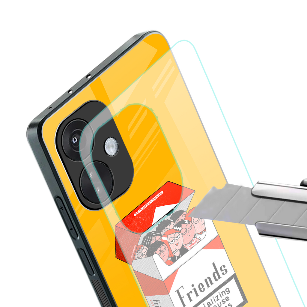 socializing can cause happiness back phone cover | glass case for oneplus nord ce 3