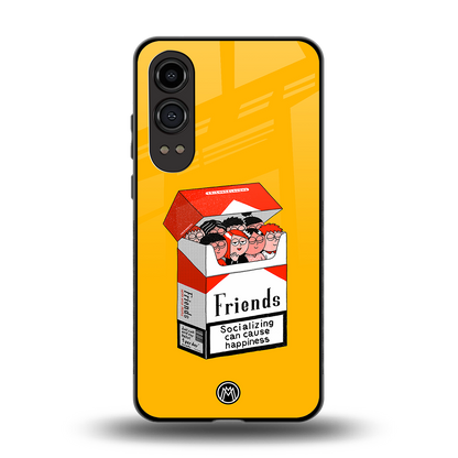 socializing can cause happiness back phone cover | glass case for oneplus nord ce 4 lite