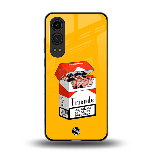 socializing can cause happiness back phone cover | glass case for oneplus nord ce 4 lite