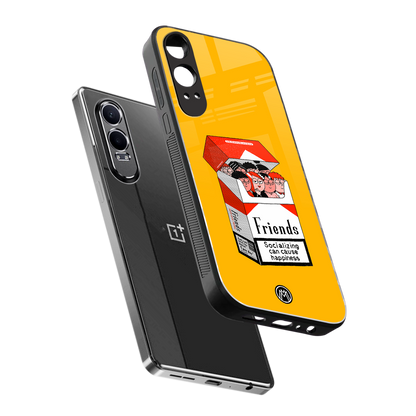socializing can cause happiness back phone cover | glass case for oneplus nord ce 4 lite
