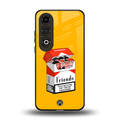 socializing can cause happiness back phone cover | glass case for oneplus nord ce 4