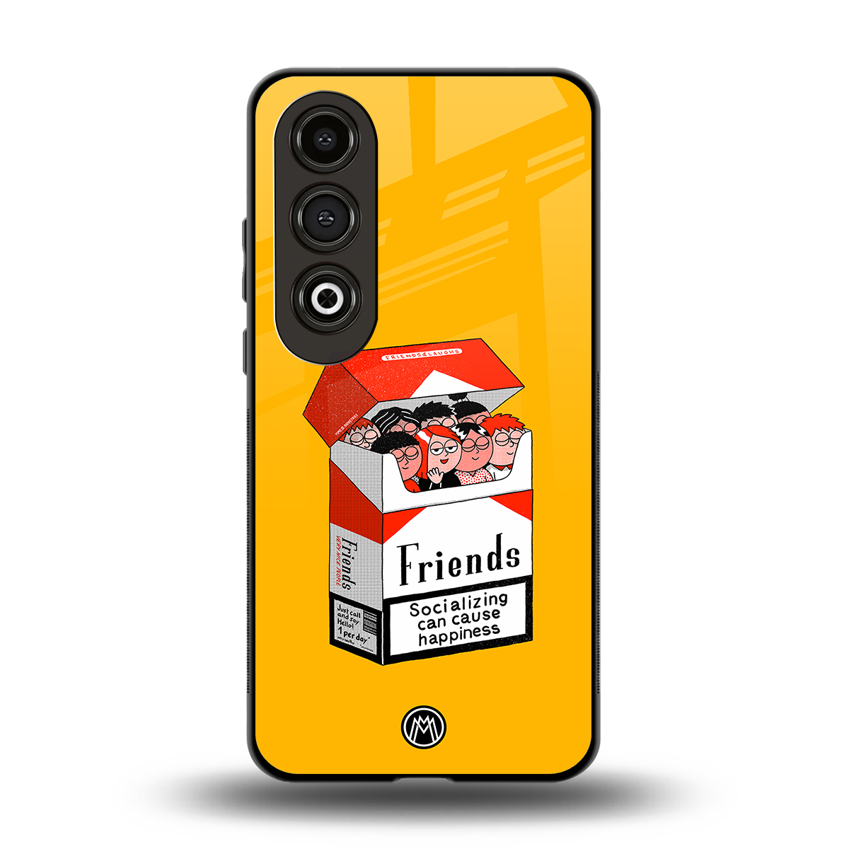 socializing can cause happiness back phone cover | glass case for oneplus nord ce 4