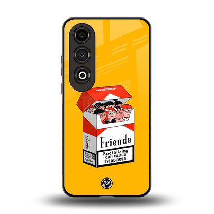 socializing can cause happiness back phone cover | glass case for oneplus nord ce 4