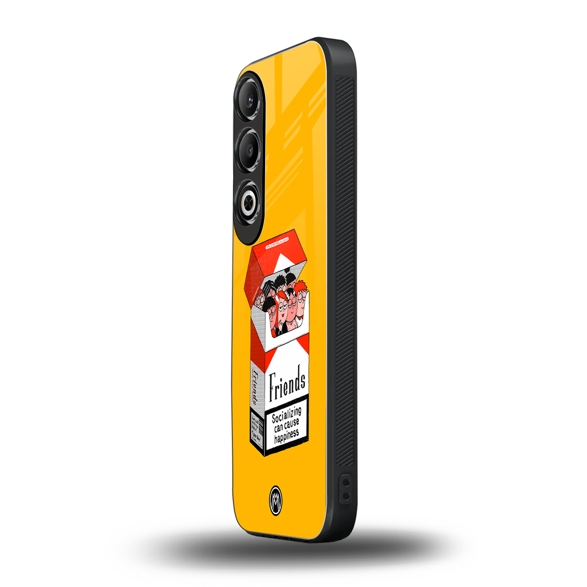 socializing can cause happiness back phone cover | glass case for oneplus nord ce 4