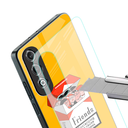 socializing can cause happiness back phone cover | glass case for oneplus nord ce 4