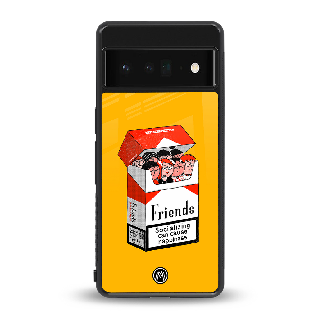 socializing can cause happiness back phone cover | glass case for google pixel 6 pro