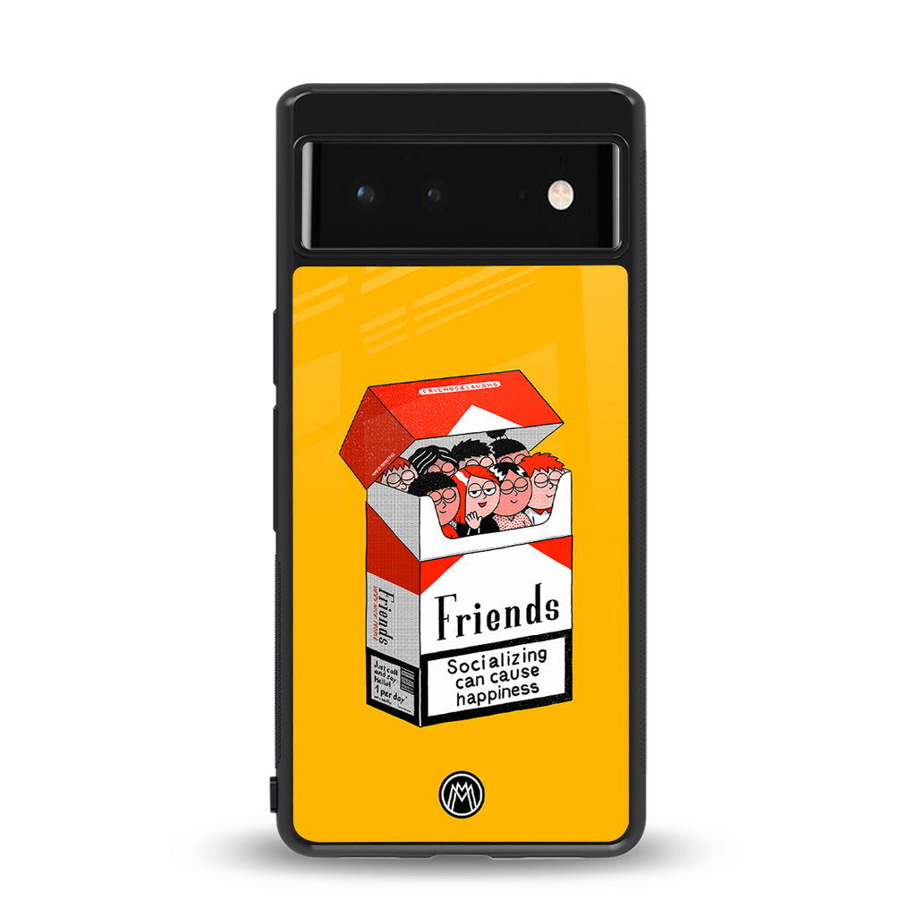 socializing can cause happiness back phone cover | glass case for google pixel 6