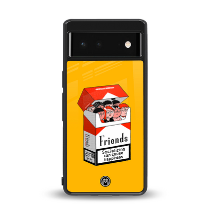 socializing can cause happiness back phone cover | glass case for Google Pixel 6A
