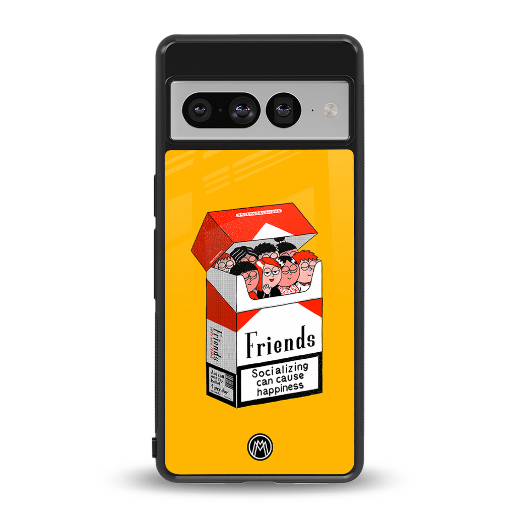 socializing can cause happiness back phone cover | glass case for google pixel 7 pro