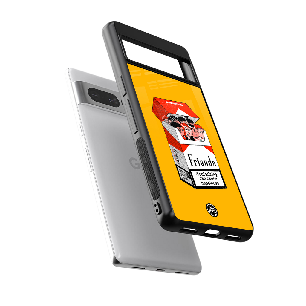 socializing can cause happiness back phone cover | glass case for google pixel 7 pro