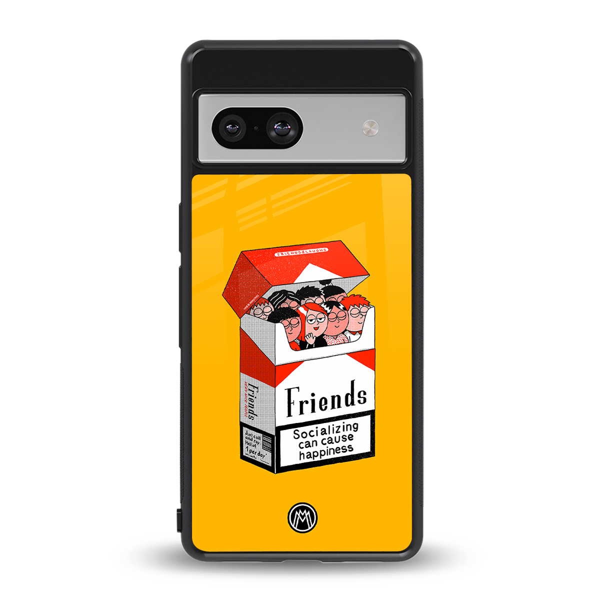 socializing can cause happiness back phone cover | glass case for Google Pixel 7A