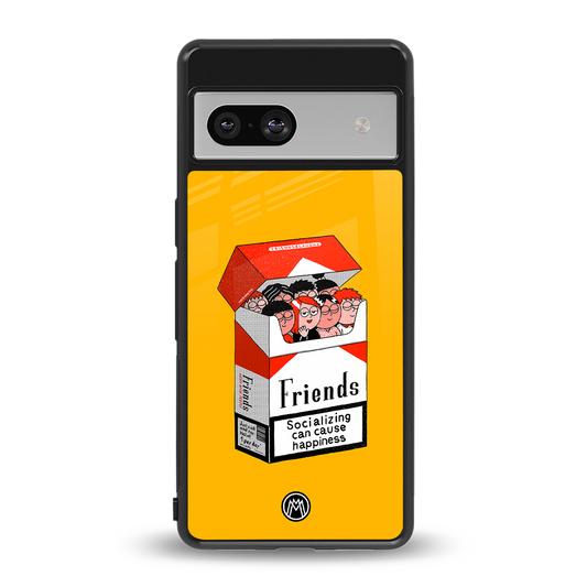 socializing can cause happiness back phone cover | glass case for Google Pixel 7A