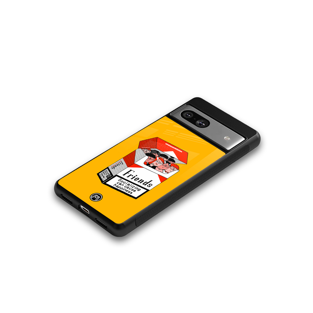 socializing can cause happiness back phone cover | glass case for Google Pixel 7