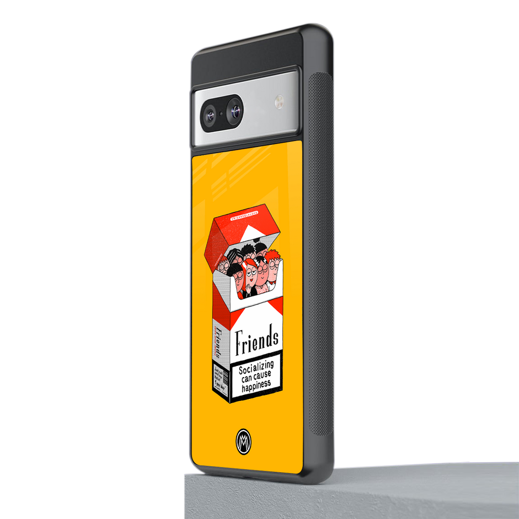 socializing can cause happiness back phone cover | glass case for Google Pixel 7
